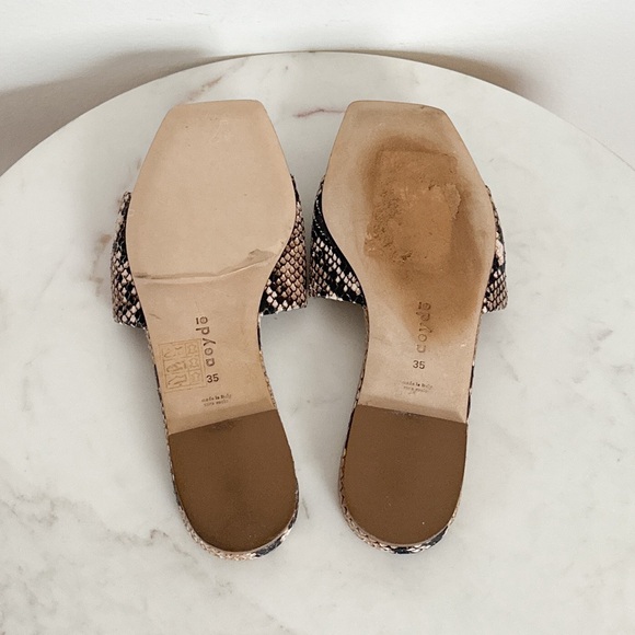 NEW Aeyde Anna Snake Effect Skin Flat Slides Sandals Size 35 EU 5 US - Picture 10 of 10